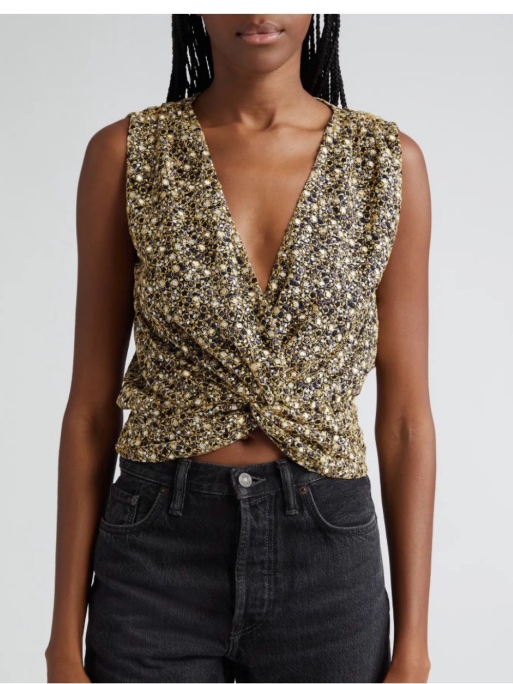 Ramy Brook Virginia Twist-Front V-Neck Top